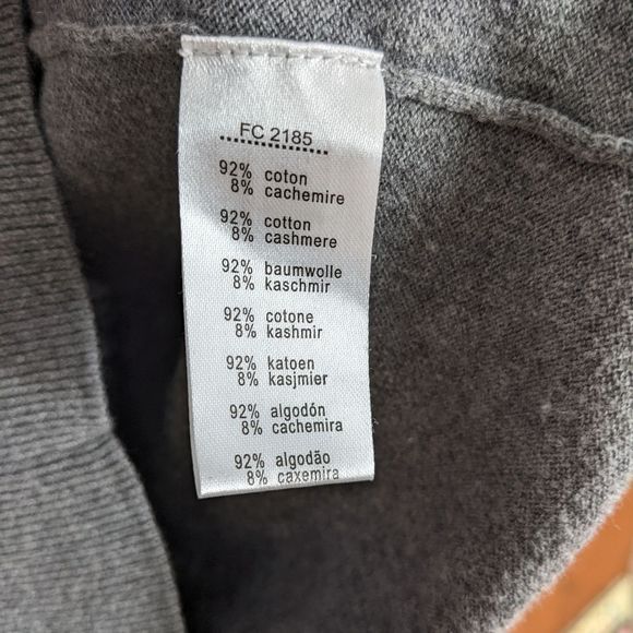 Vintage LACOSTE cotton cashmere v neck knit sweater grey size 4 small @i1 - Picture 6 of 10